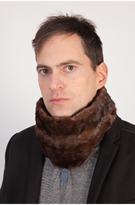 Brown mink fur neck warmer - Created with mink fur remnants - Unisex